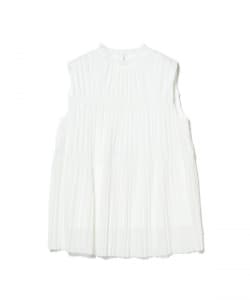 【+10%ポイントUP】ハイネック プリーツ ブラウス