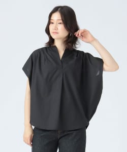 スキッパー 異素材 ブラウス