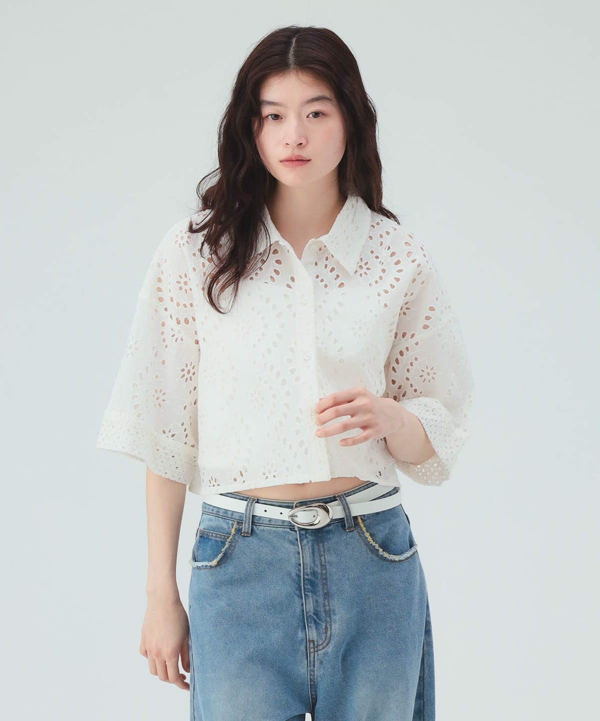 BEAMS HEART（ビームス ハート）INDIA レース シャツ（セットアップ