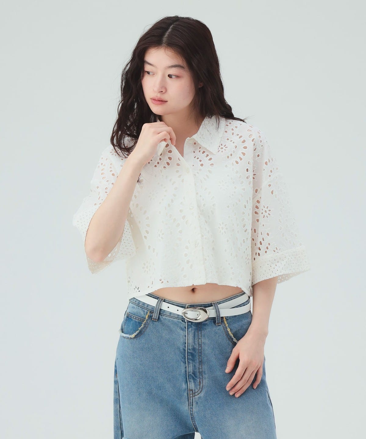 BEAMS HEART（ビームス ハート）INDIA レース シャツ（セットアップ