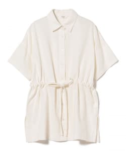 麻混 ウエスト ドロスト シャツ