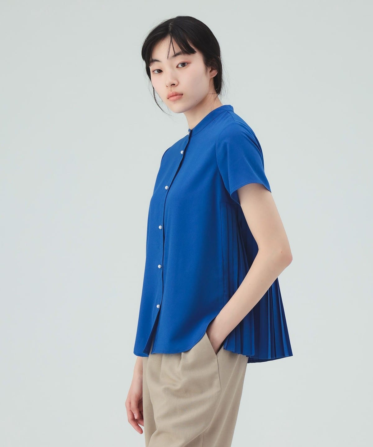 BEAMS HEART BEAMS HEART Back Pleated Blouse (Shirts, Blouses 