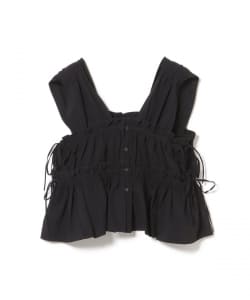 シャーリング リボン ブラウス