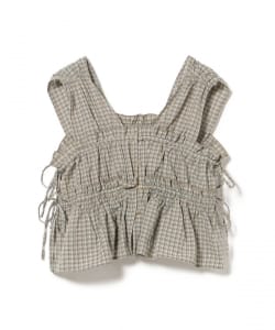 シャーリング リボン ブラウス