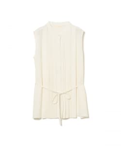 タックデザイン ノースリーブ ブラウス