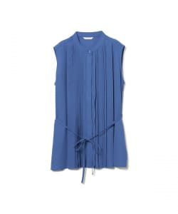 タックデザイン ノースリーブ ブラウス