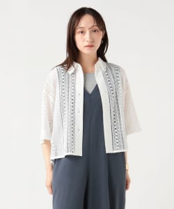 レース クロップド シャツ
