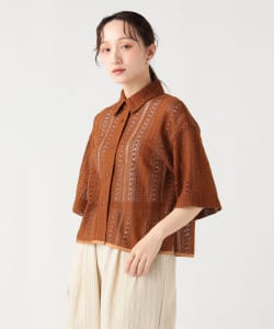 レース クロップド シャツ