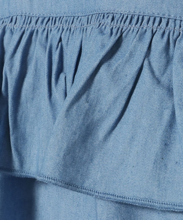 綁帶領荷葉邊罩衫