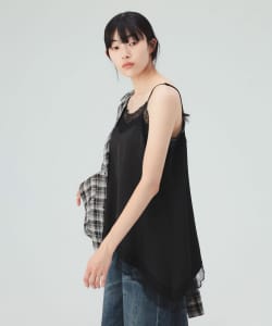レース サテン キャミソール