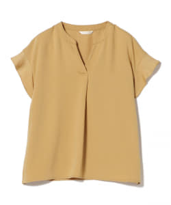 BEAMS HEART / スキッパーネック 袖フリルブラウス