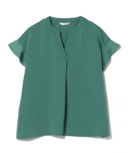 BEAMS HEART / スキッパーネック 袖フリルブラウス