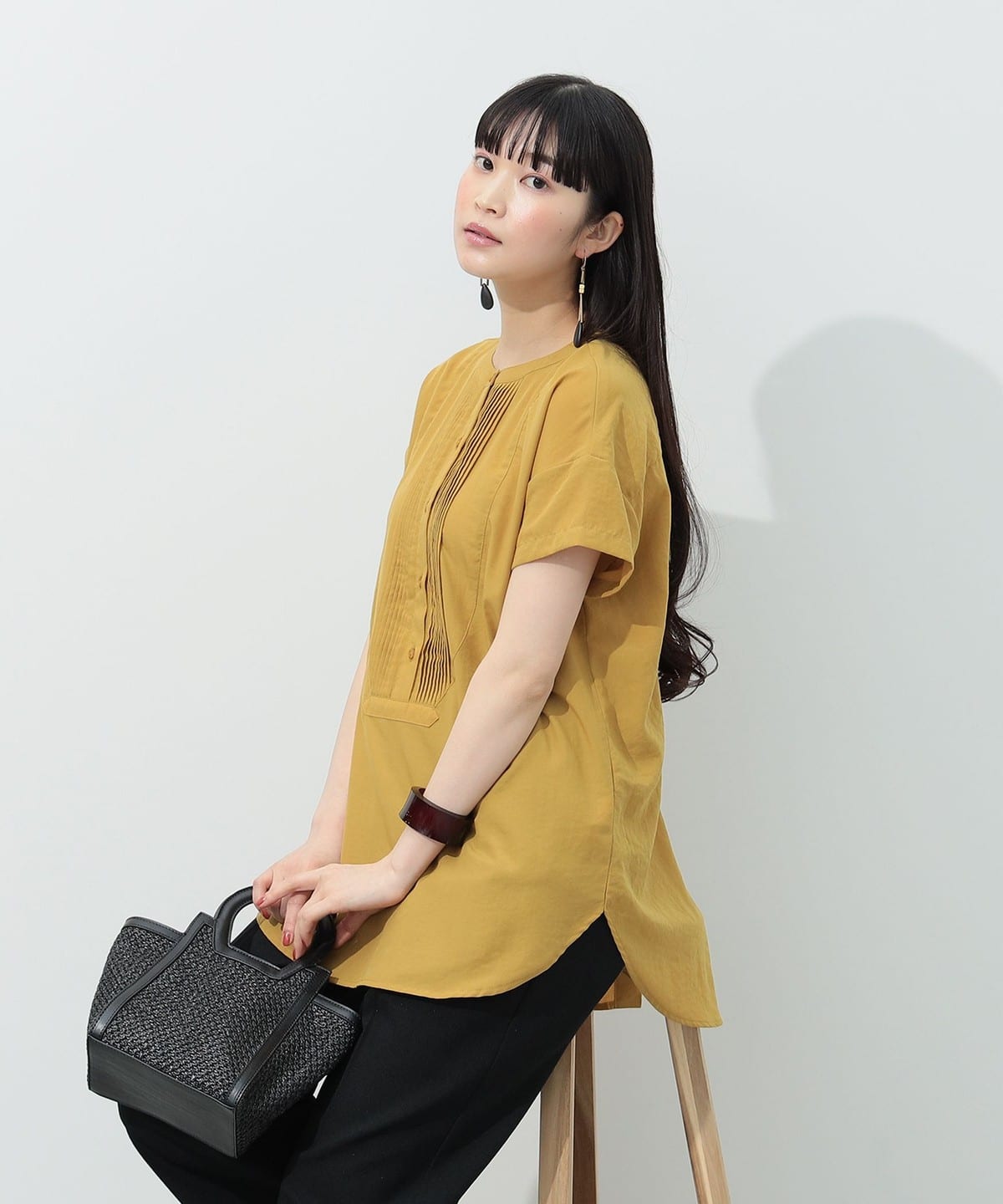 【7/3新規値下げ】ピンタック クルーネック シャツ(洗濯可) シャツ・ブラウス WOMEN MUSTARD ONE SIZE 【7/3新規値下げ】ピンタック クルーネック シャツ(洗濯可) シャツ・ブラウス WOMEN MUSTARD ONE SIZE