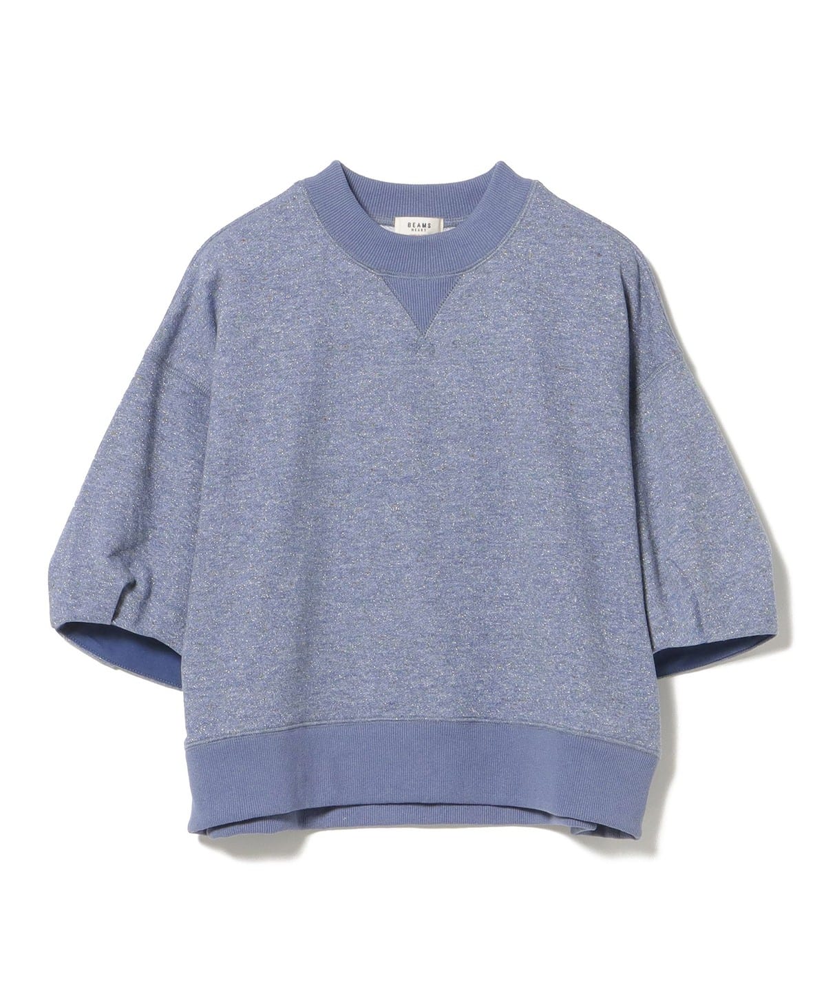 ラメ裏毛 バルーン袖 プルオーバー トップス WOMEN BLUE ONE SIZE ラメ裏毛 バルーン袖 プルオーバー トップス WOMEN BLUE ONE SIZE