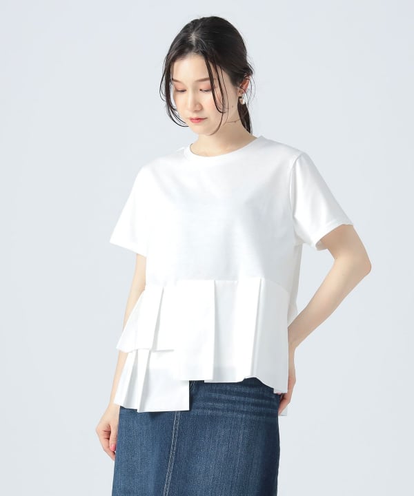 BEAMS HEART（ビームス ハート）アシンメトリー 異素材プルオーバー（T 