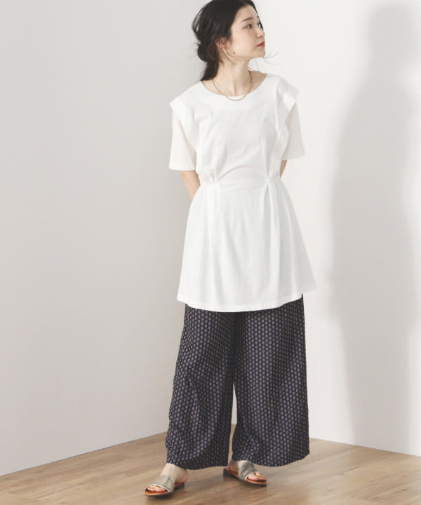 BEAMS - 定価1.7万 新品 2016SS BEAMS ビームス Vネックぺプラムブラウス BEAMS HEART（ビームス ハート）バック Vネック ペプラム