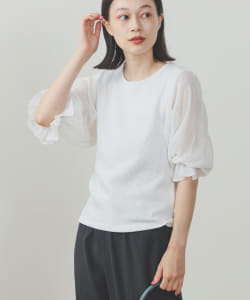 BEAMS HEART / 袖プリーツ リブプルオーバー