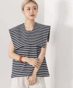 ビッグカラー ボーダープルオーバー