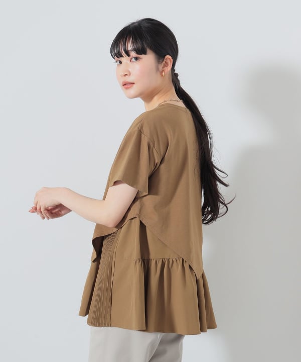 BEAMS HEART（ビームス ハート）アシンメトリープリーツ 異素材