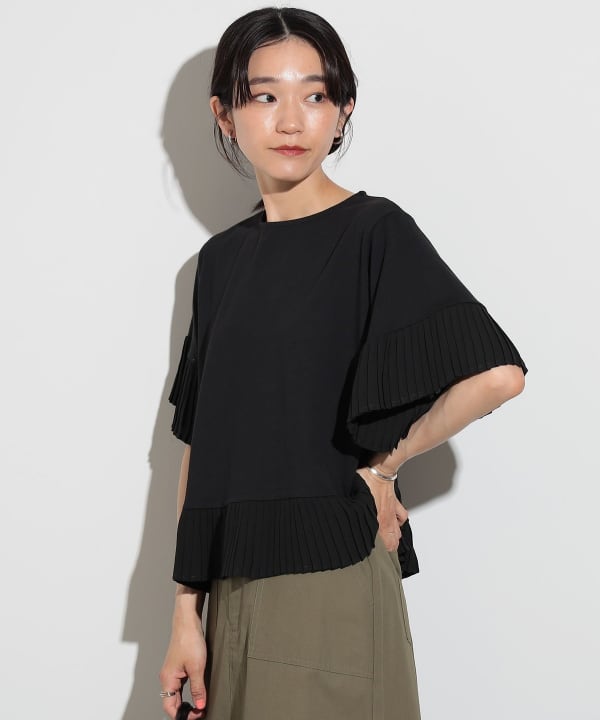 BEAMS HEART (BEAMS HEART) BEAMS HEART / pleated switching pullover