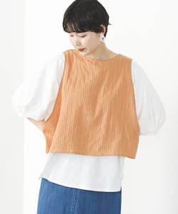 カラミ異素材 プルオーバー