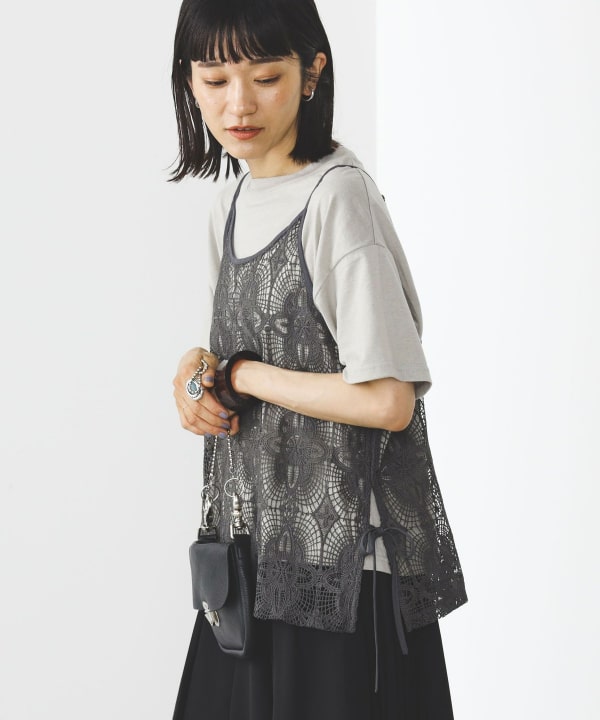 BEAMS HEART（ビームス ハート）シアーレースビスチェ Tシャツ