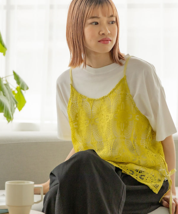 BEAMS HEART（ビームス ハート）シアーレースビスチェ Tシャツ（セットアイテム）（Tシャツ・カットソー Tシャツ）通販｜BEAMS