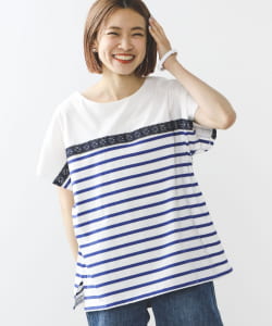 BEAMS HEART / レース付 ボーダープルオーバー