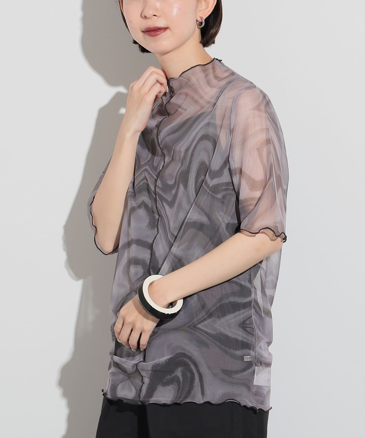 マーブル シアートップス Tシャツ・カットソー WOMEN CHARCOAL GREY ONE SIZE マーブル シアートップス Tシャツ・カットソー WOMEN CHARCOAL GREY ONE SIZE