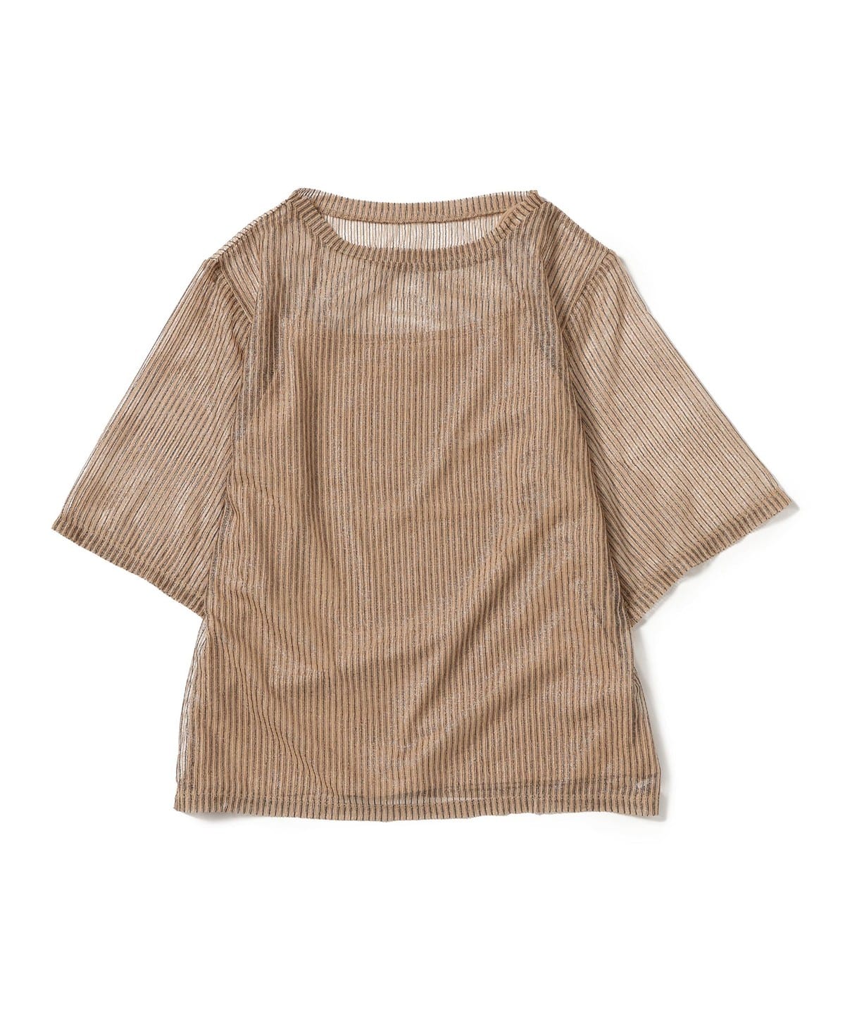 ラメシアートップス × キャミソール(セットアイテム) Tシャツ・カットソー WOMEN BEIGE ONE SIZE ラメシアートップス × キャミソール(セットアイテム) Tシャツ・カットソー WOMEN BEIGE ONE SIZE