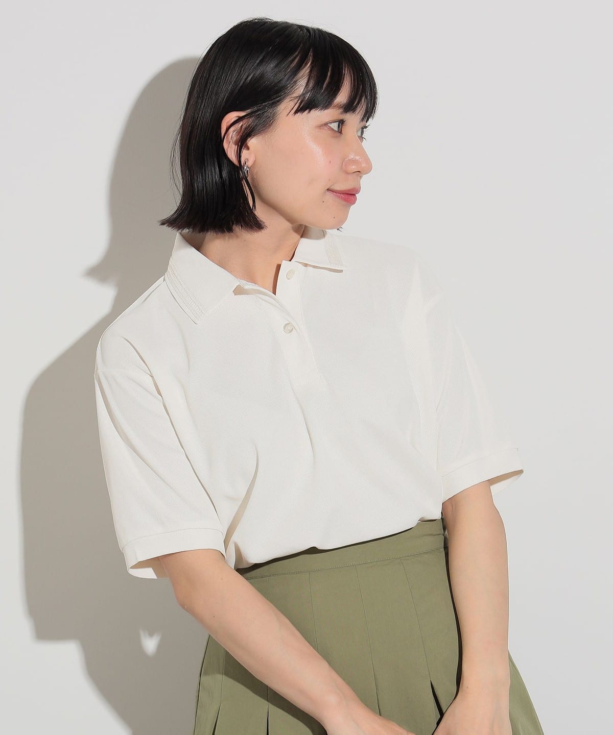 ハシゴレース ポロシャツ シャツ・ブラウス WOMEN OFF WHITE ONE SIZE ハシゴレース ポロシャツ シャツ・ブラウス WOMEN OFF WHITE ONE SIZE