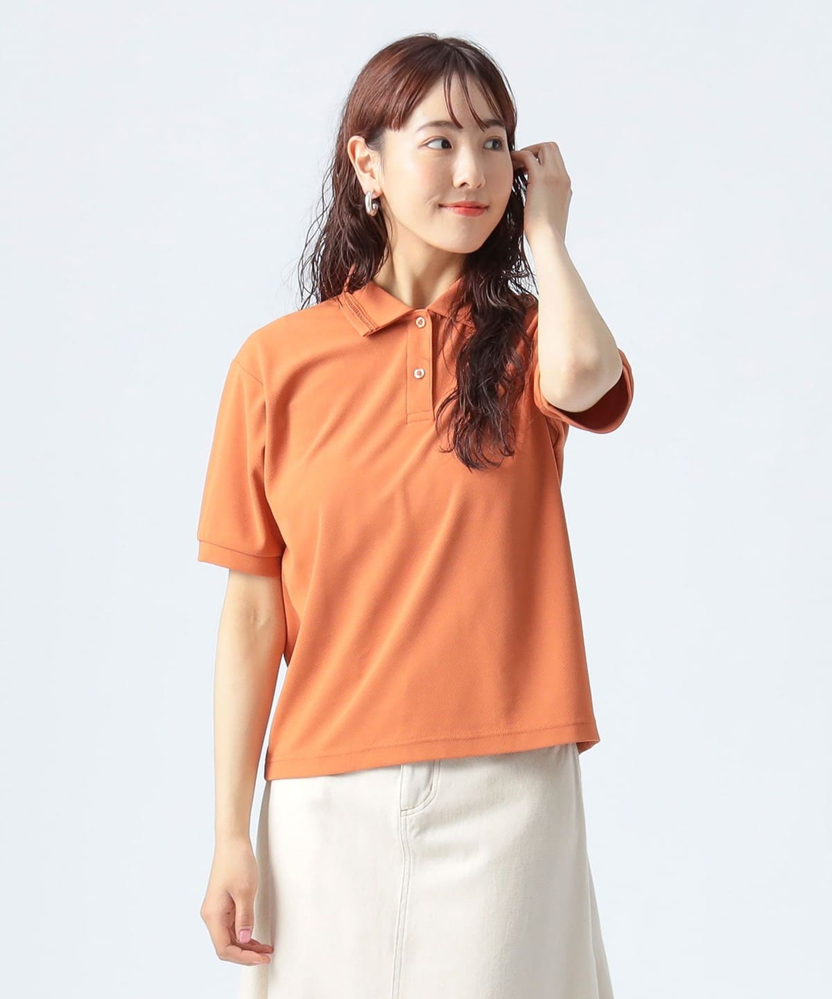ハシゴレース ポロシャツ シャツ・ブラウス WOMEN ORANGE ONE SIZE ハシゴレース ポロシャツ シャツ・ブラウス WOMEN ORANGE ONE SIZE