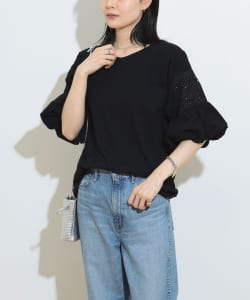 【TIME SALE商品】BEAMS HEART / 女裝 蕾絲 氣球袖 T恤