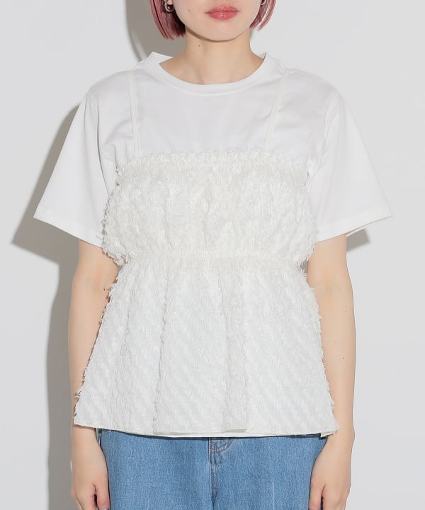 BEAMS HEART(ビームス ハート)フリンジキャミ × Tシャツ BEAMS HEART(ビームス ハート)フリンジキャミ × Tシャツ