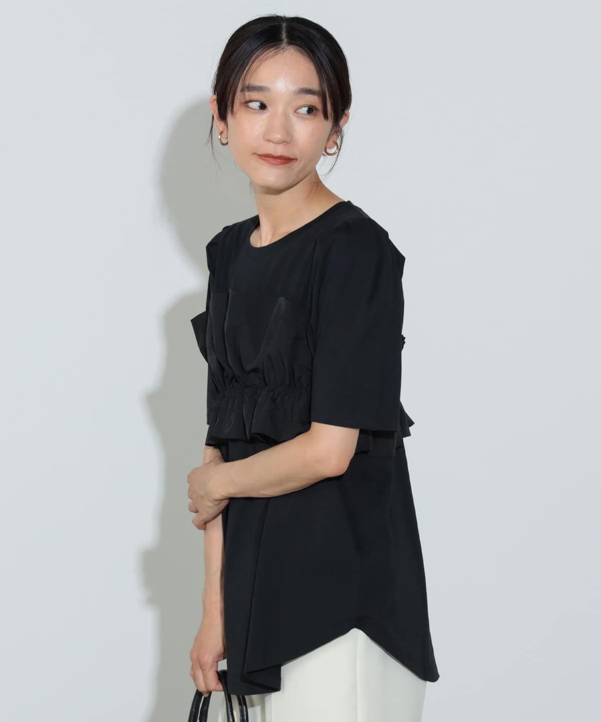 ビスチェドッキング Tシャツ Tシャツ・カットソー WOMEN BLACK ONE SIZE ビスチェドッキング Tシャツ Tシャツ・カットソー WOMEN BLACK ONE SIZE