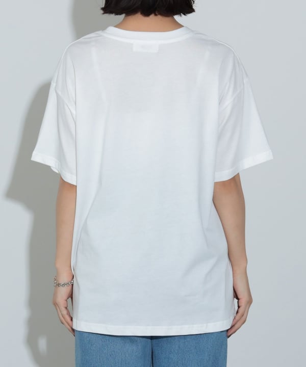 BEAMS × TEMPLA オーバーサイズ プリントTシャツ 希少 イタリア製 セール】オーバーサイズロゴフォトプリント半袖メタリック箔