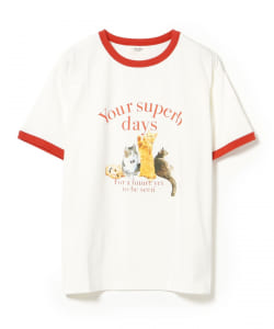 キャット プリント Tシャツ
