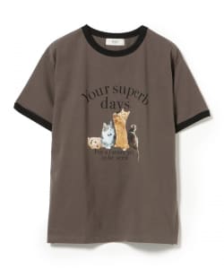 キャット プリント Tシャツ