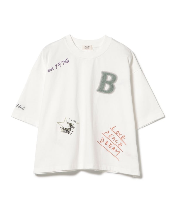 BEAMS HEART（ビームス ハート）ロゴ 刺繍 Tシャツ（Tシャツ