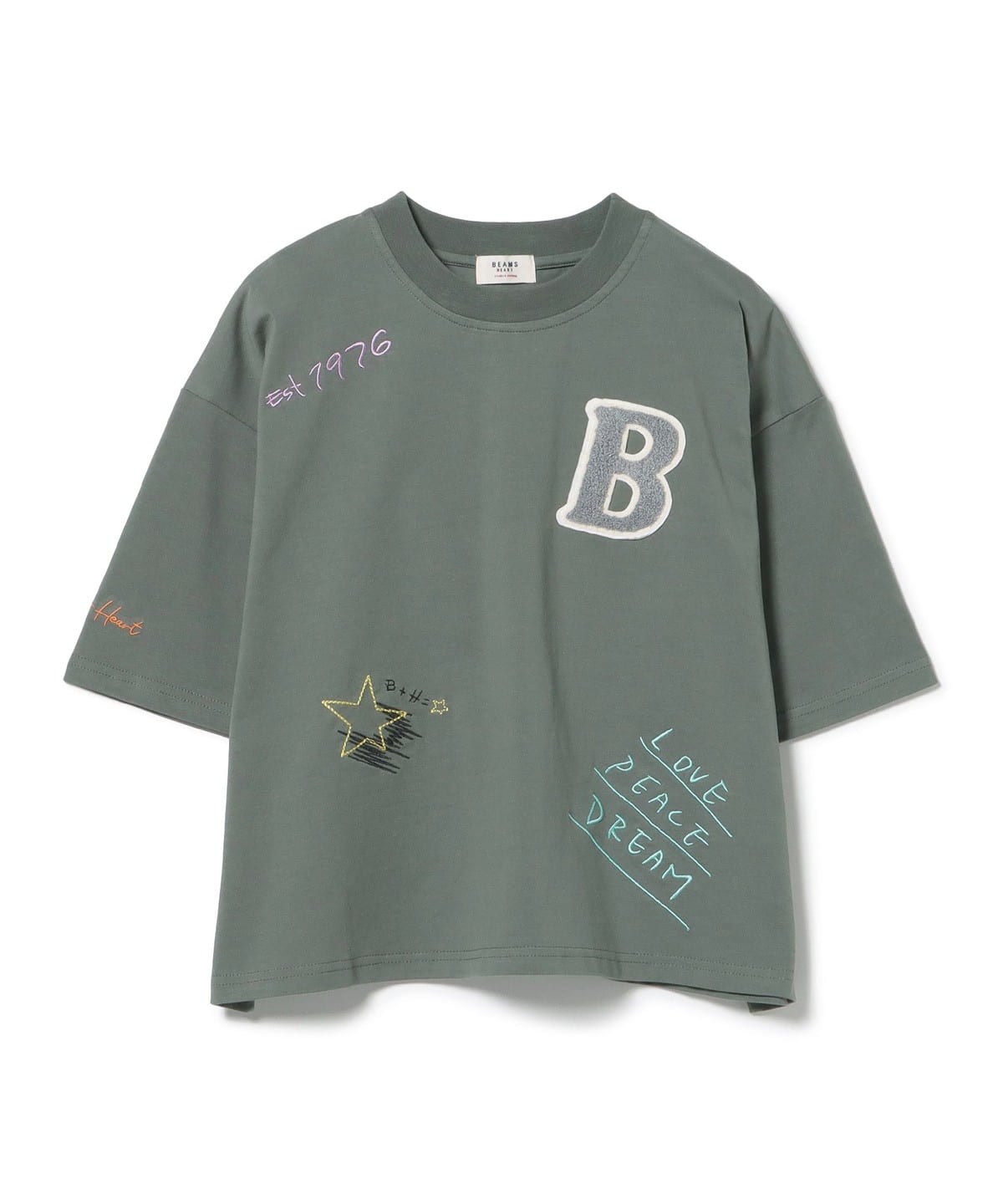 ロゴ 刺繍 Tシャツ Tシャツ・カットソー WOMEN GREEN ONE SIZE ロゴ 刺繍 Tシャツ Tシャツ・カットソー WOMEN GREEN ONE SIZE