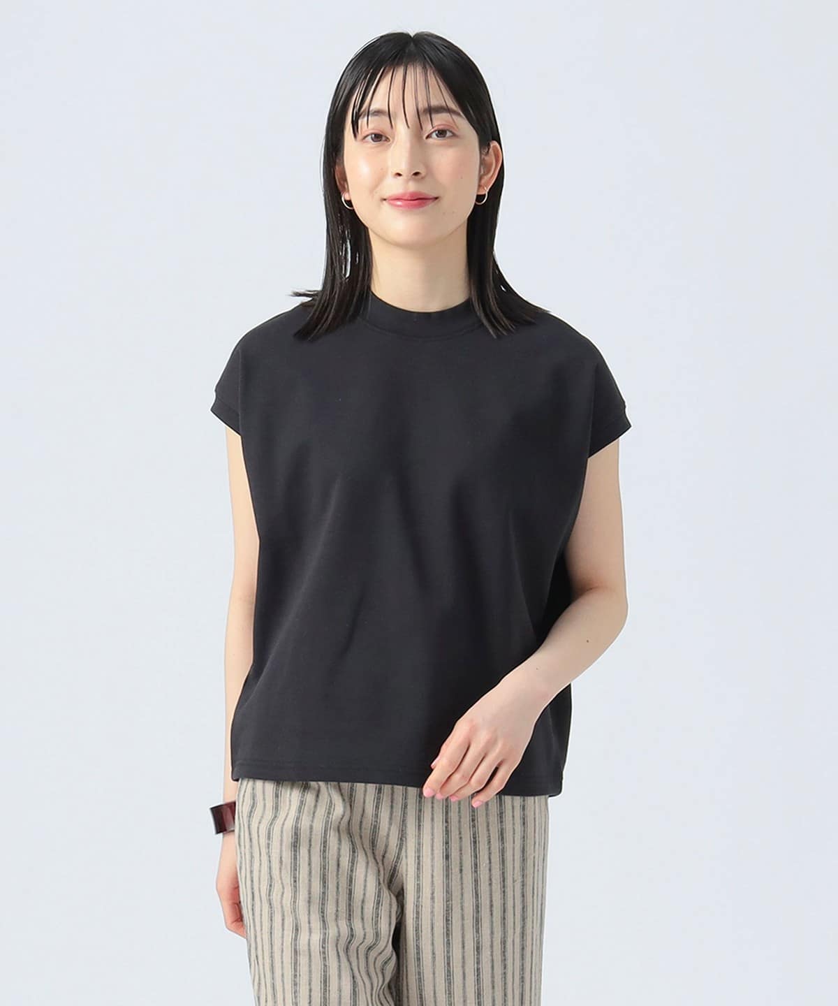 ハイネック フレンチプルオーバー Tシャツ・カットソー WOMEN BLACK ONE SIZE ハイネック フレンチプルオーバー Tシャツ・カットソー WOMEN BLACK ONE SIZE