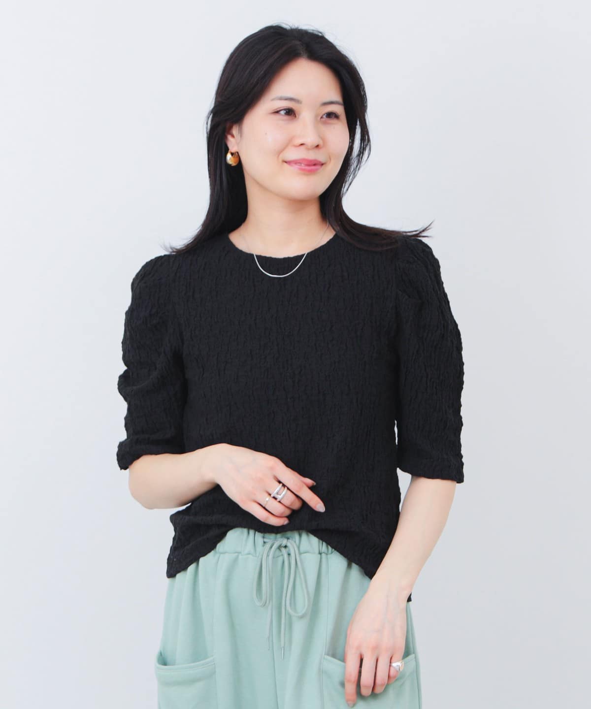 【完売商品】pium ハートレースパフスリーブTシャツ ハートレースパフスリーブTシャツ – pium