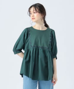 ギザ刺繍 異素材 Tシャツ