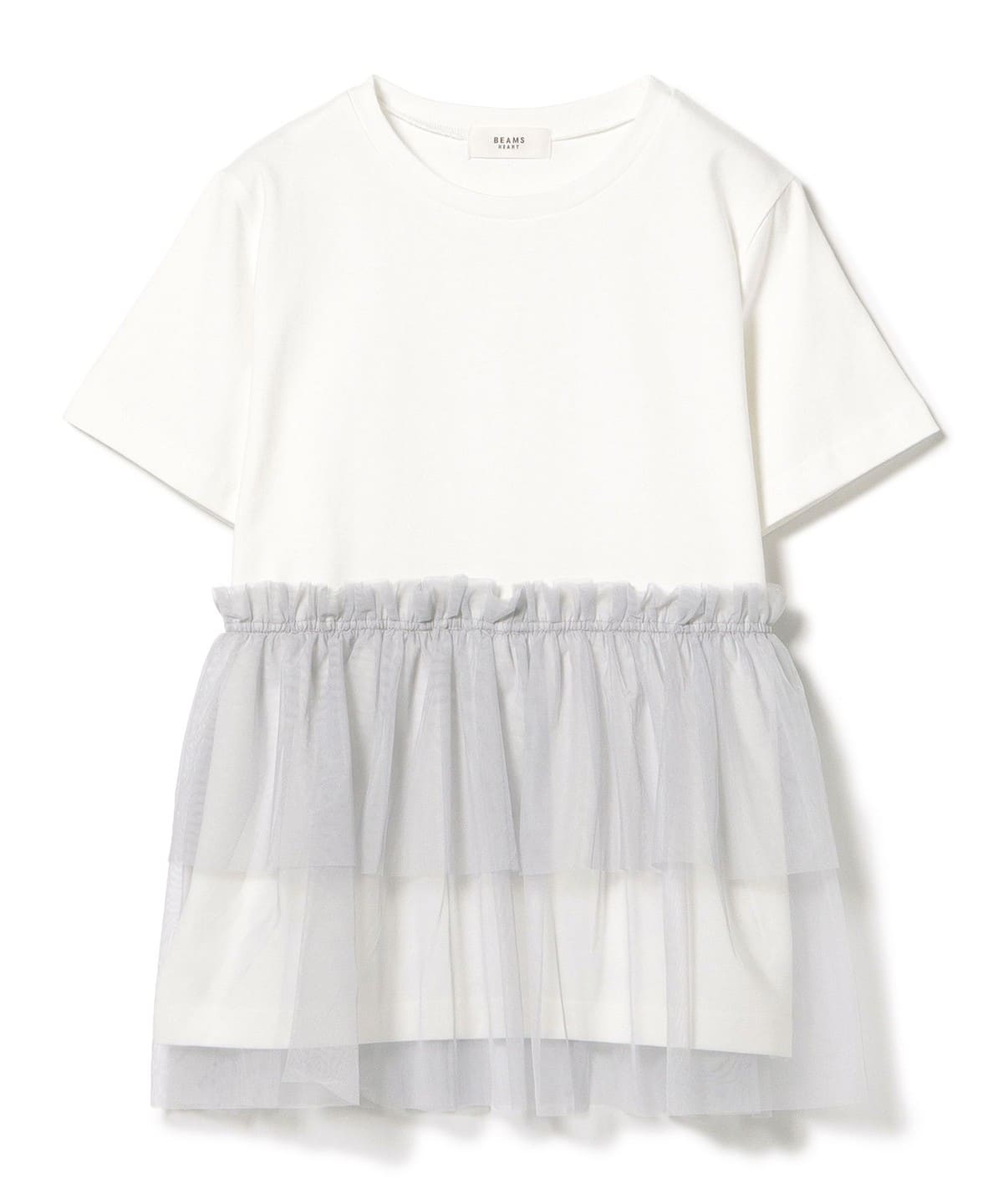 ダブルレイヤードチュール プルオーバー Tシャツ・カットソー WOMEN OFF WHITE ONE SIZE