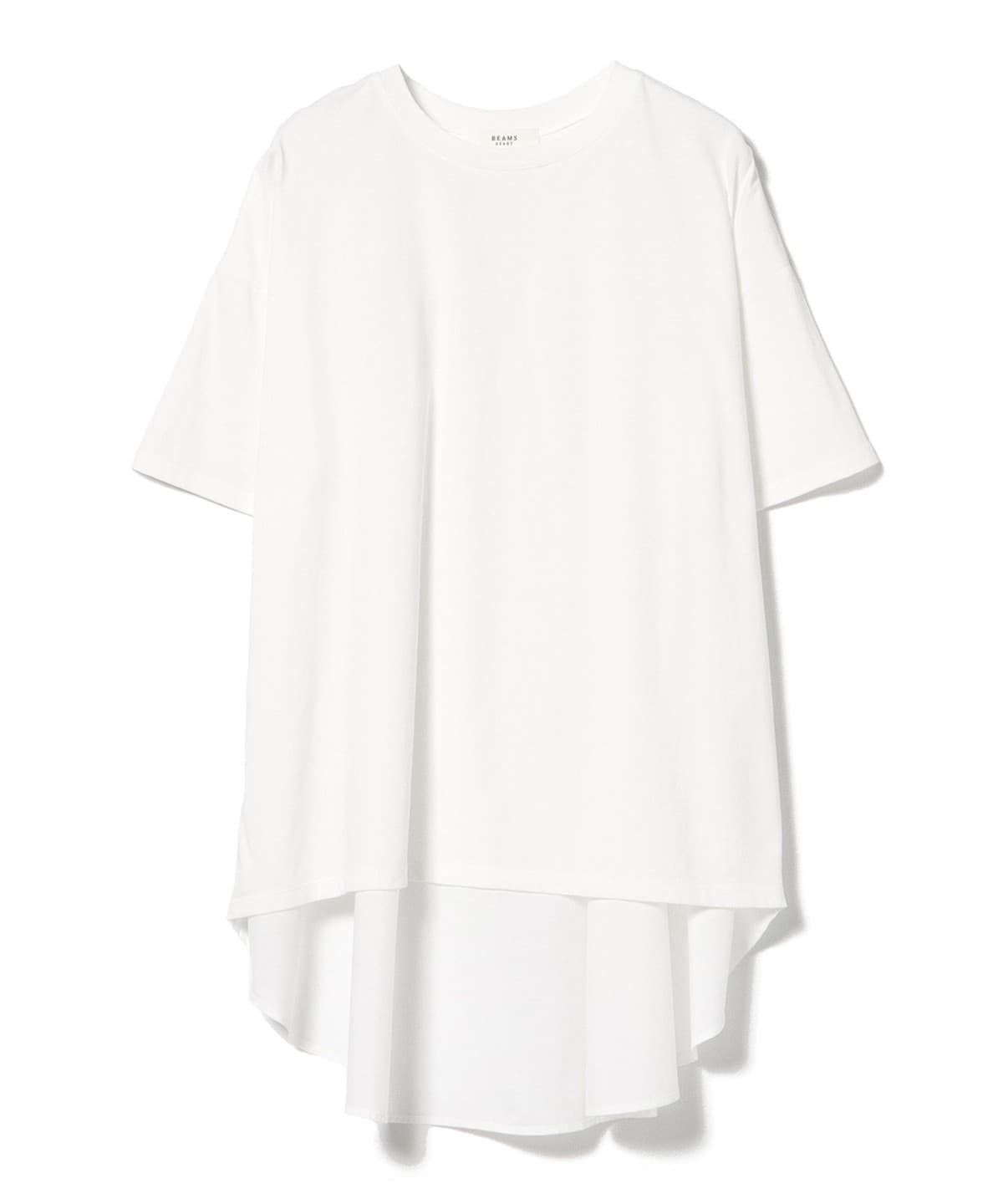 異素材ギャザー プルオーバー Tシャツ・カットソー WOMEN OFF WHITE ONE SIZE 異素材ギャザー プルオーバー Tシャツ・カットソー WOMEN OFF WHITE ONE SIZE