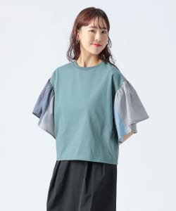 袖 フレア 配色 プルオーバー