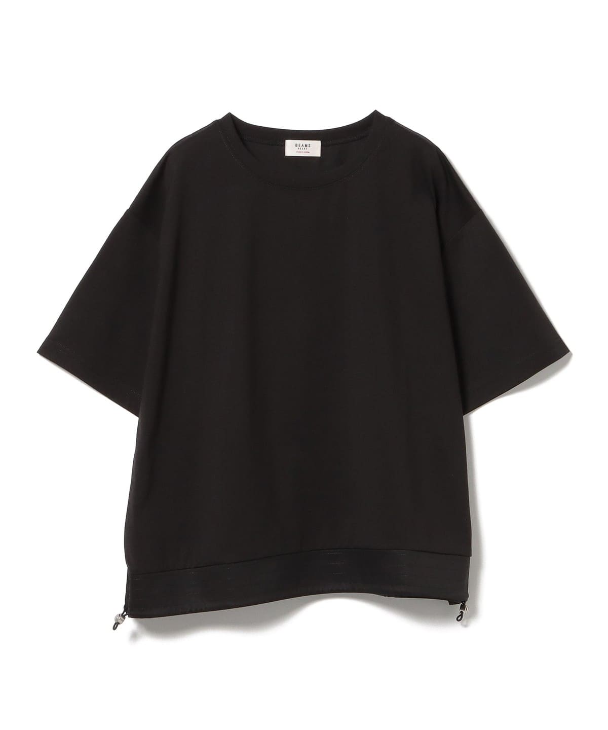 異素材 ドロスト プルオーバー Tシャツ・カットソー WOMEN BLACK ONE SIZE 異素材 ドロスト プルオーバー Tシャツ・カットソー WOMEN BLACK ONE SIZE