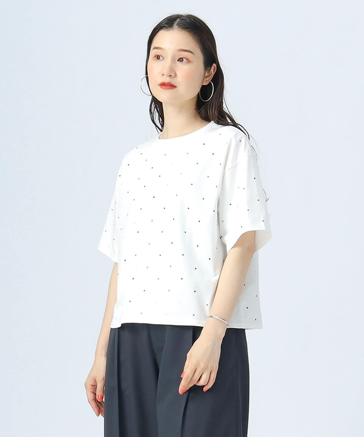 カラフル ホット フィックス Tシャツ Tシャツ・カットソー WOMEN OFF WHITE ONE SIZE カラフル ホット フィックス Tシャツ Tシャツ・カットソー WOMEN OFF WHITE ONE SIZE