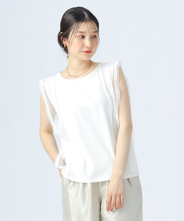 福袋・半額ポスター - クリーニング屋さん専用の通 BEAMS HEART（ビームス プル ノースリーブ ハート）レース カットソー(半袖+袖なし)