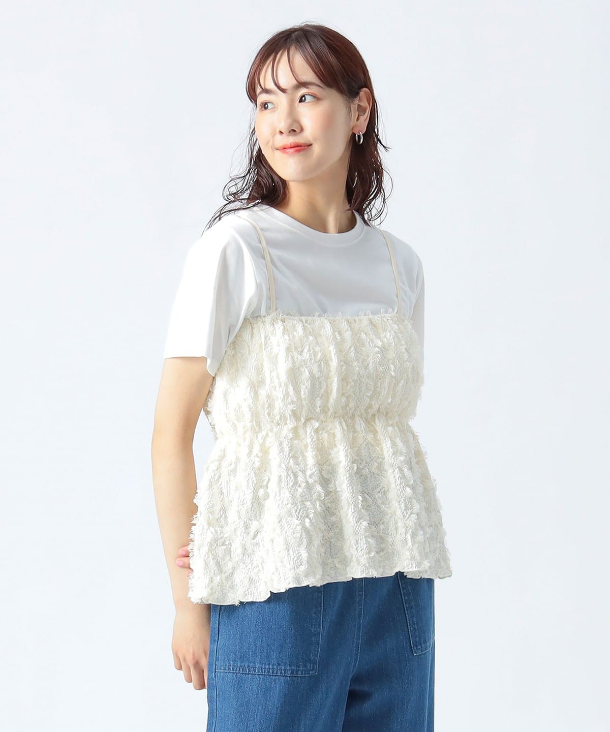 heartsmaaam♡ページ BEAMS HEART（ビームス ハート）フリンジキャミソール × Tシャツ
